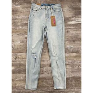 Vanilla Star High Rise Skinny Jeans Ankle Cropped Distressed Juniors Size 7